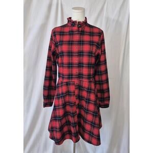 Kiel James Patrick Plaid Cozy Cabin Flannel Apple Pie Skillet Shirt Dress Large